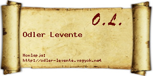 Odler Levente névjegykártya